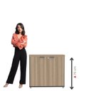 Ver imagem 6 de Armário Baixo para Escritório com 2 Portas Pivotantes PE40 Cinza/Preto/Noce Marromle