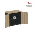Ver mais imagens de Armário Baixo para Escritório com 2 Portas Pivotantes PE40 Cinza/Preto/Noce Marromle