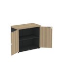 Ver imagem 5 de Armário Baixo para Escritório com 2 Portas Pivotantes PE40 Cinza/Preto/Noce Marromle