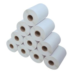 10 Rolos Etiquetas Couche 100x150 10x15 Adesiva 30m Branca - 4