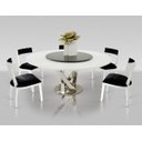 Ver imagem 3 de Prato giratório centro de mesa em vidro preto e inox 70cm