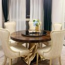 Ver imagem 3 de Prato giratório centro de mesa em vidro preto e inox 60cm