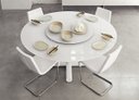 Ver imagem 5 de Prato giratório centro de mesa em vidro off-white e inox 60cm