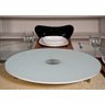 Prato giratório centro de mesa em vidro off-white e inox 60cm - 3