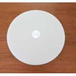 Prato giratório centro de mesa em vidro off-white e inox 60cm - 1