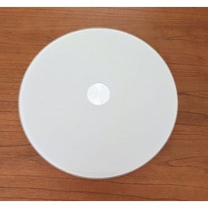 Prato giratório centro de mesa em vidro off-white e inox 60cm