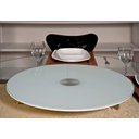 Ver imagem 2 de Prato giratório centro de mesa em vidro off-white e inox 70cm
