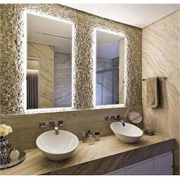Espelho Lapidado Bisotê Iluminado com LED Frio - 70x90cm - 5 Espelho Lapidado Bisotê Iluminado com LED Frio - 70x90cm - 5