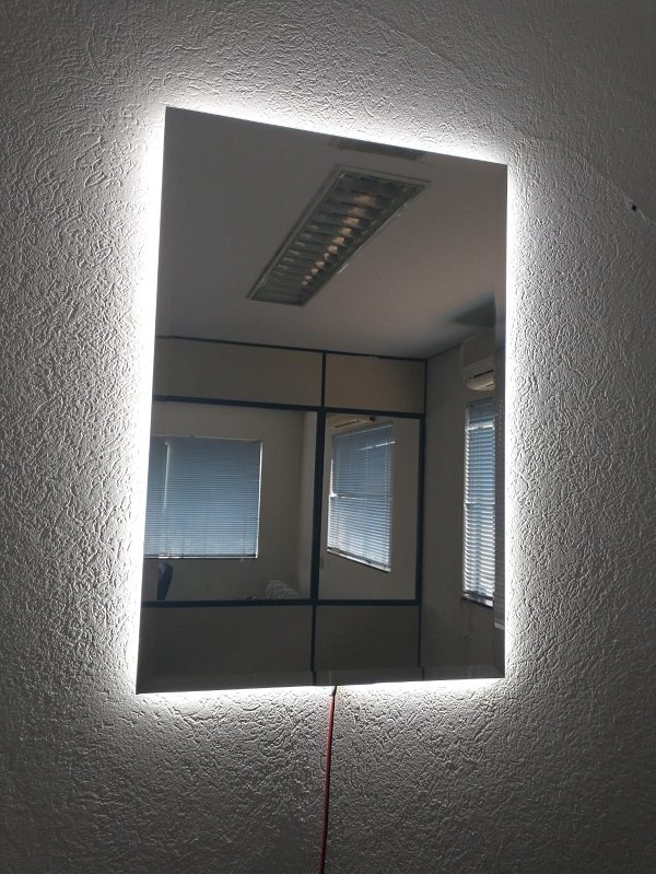 Espelho Lapidado Bisotê Iluminado com LED Frio - 60x90cm - 7