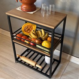 Fruteira de Chão Estante Organizadora Ferro e Mdf - 4