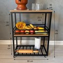 Ver imagem 4 de Fruteira de Chão Estante Organizadora Ferro e Mdf