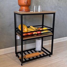 Fruteira de Chão Estante Organizadora Ferro e Mdf - 3
