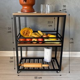 Fruteira de Chão Estante Organizadora Ferro e Mdf - 5