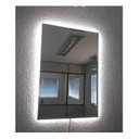 Ver imagem 2 de Espelho Lapidado Bisotê Iluminado com Led Frio com Suporte na Vertical - 50x100cm