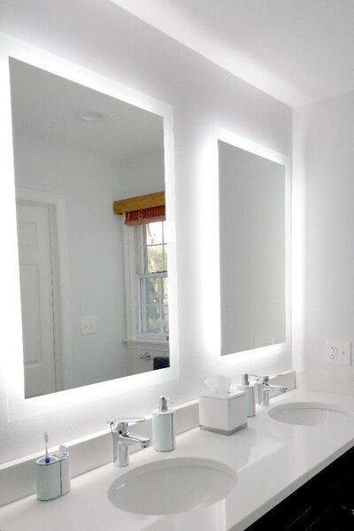 Espelho lapidado bisotê Iluminado com LED Frio - 50x100cm - 11