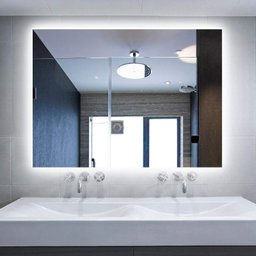 Espelho lapidado bisotê Iluminado com LED Frio - 50x80cm - 2 Espelho lapidado bisotê Iluminado com LED Frio - 50x80cm - 2