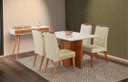 Ver imagem 1 de Mesa de jantar + 4 cadeiras Milão tampo Atenas 140 cm Palha