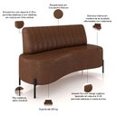 Ver imagem 4 de Sofá Chaise 2 Lugares Sala Living 160cm Pés Industrial Cayman K01 Couríssimo Marrom - Lyam Decor