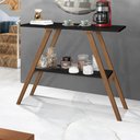 Ver imagem 1 de Aparador Cantinho do Café Pés Madeira Prateleiras Mdf Preto