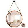Espelho 53cm Redondo com Alça Suporte e Parafuso Marrom Gr219457 Domus - 1