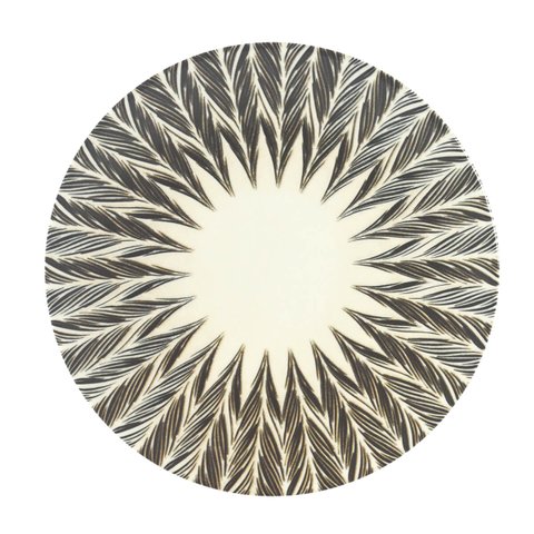 Prato Sobremesa Porcelana 20cm Plumas