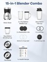 Ver imagem 6 de Liquidificador Ganiza 900w para Shakes e Smoothies, 15 Peças, Bpa-free