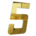 Ver imagem 1 de Número 130mm Garbo Font - Ouro Espelhado - Metalmidia 5