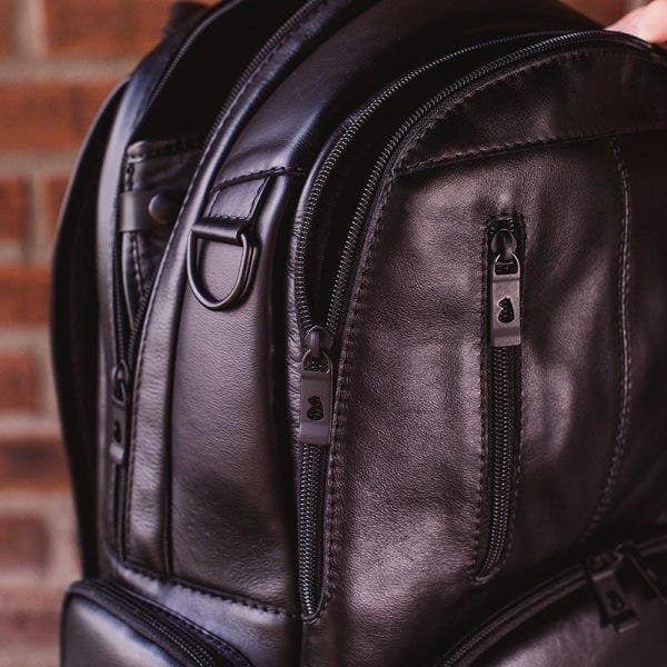 Mochila de Couro Nordweg para Notebook NW072B Italiano Preto - 4