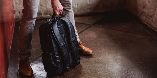 Mochila de Couro Nordweg para Notebook NW072B Italiano Preto - 5