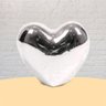 Enfeite Coração Decoração Cerâmica Metalizado Prata 7x8,3cm - Urban - 3