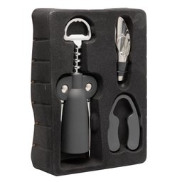 Conjunto 3 Peças para Vinho em Liga de Zinco e Plástico - 1