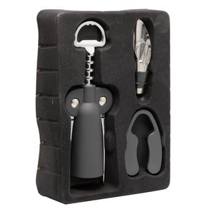 Conjunto 3 Peças para Vinho em Liga de Zinco e Plástico