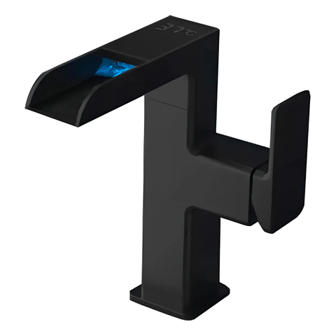 Misturador para Lavatório de Mesa com Led e Controle de Temperatura Preto Kokay