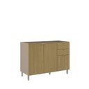 Ver imagem 2 de Balcão Pia 120cm com 3 Portas e 2 Gavetas Clara Yescasa Cinza/Avela/Canary