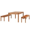 Ver imagem 2 de Mesa de Jantar 6 Lugares com 02 Bancos de Madeira 180cm Trammare C07 Corda Ocre - Lyam Decor