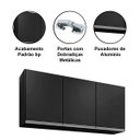 Ver imagem 6 de Kit Balcão 3 Portas e Armário Aéreo 120 Cm Atlas Preto