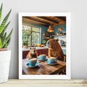 Ver imagem 1 de Quadro Decorativo Cozinha - Capivaras 24x18cm - com Vidro:madeira Branca