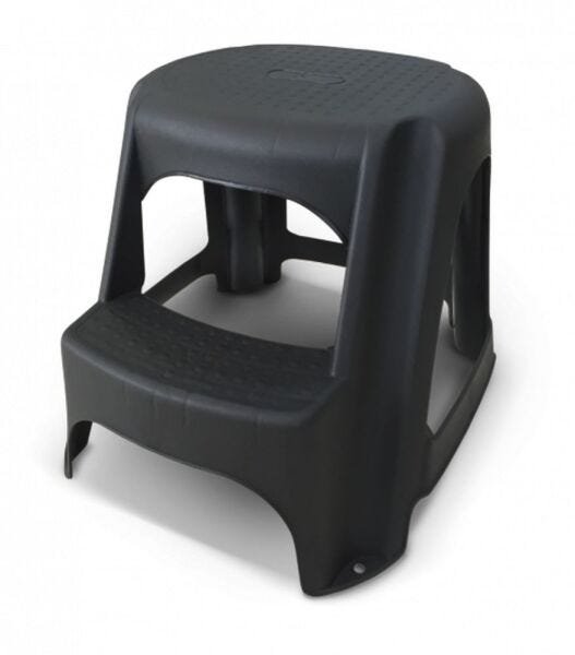 Banqueta Step Multiuso Plastico Dois Degraus Preta Arqplast - 2