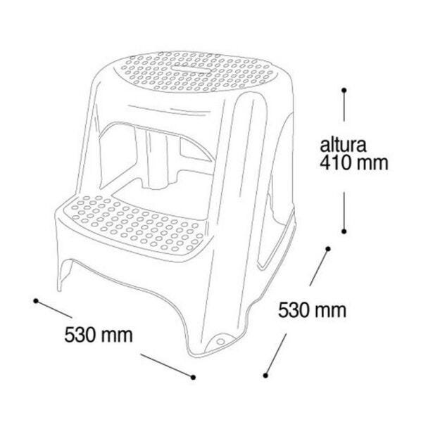 Banqueta Step Multiuso Plastico Dois Degraus Preta Arqplast - 4