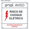 Placa Enel Aviso Risco De Choque Elétrico 15x15 Alumínio - 10Un - 2