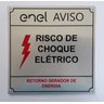 Placa Enel Aviso Risco De Choque Elétrico 15x15 Alumínio - 10Un - 1