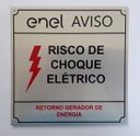 Ver imagem 1 de Placa Enel Aviso Risco De Choque Elétrico 15x15 Alumínio - 10Un