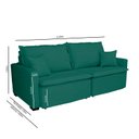 Ver imagem 3 de Sofá Cama Tóquio Com Almofadas Soltas 2.20m-verde