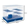 Gaiola Grande para Twister com 2 Andares e Comedouro:azul - 8
