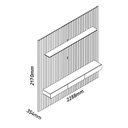Ver imagem 6 de Rack com Painel para Sala Ripado Cleann com Off White - Moveisaqui