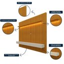 Ver imagem 7 de Rack com Painel para Sala Ripado Cleann com Off White - Moveisaqui