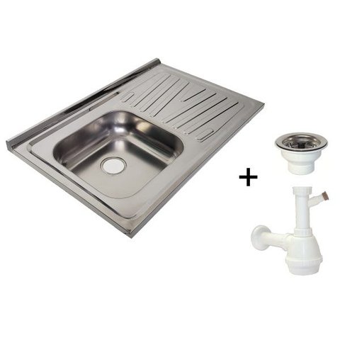 Kit Pia de Cozinha Fabrinox Modelo Psd1000E 1,00 x 0,52 Mt com Cuba Deslocada À Esquerda