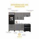Ver imagem 5 de Cozinha Modulada Compacta 4 Peças 270cm 10 Portas 2 Gavetas sem Tampo Mônaco Cinza Chumbo/Titânio