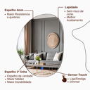 Ver imagem 2 de Espelho Orgânico Iluminado Com Sensor Touch e  Led Branco Frio 104x80cm