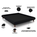 Ver imagem 4 de Cama Casal Base Box Pés de Madeira 156cm Otto P05 Veludo Preto- Lyam Decor